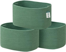 Load image into Gallery viewer, UBBCARE Storage Baskets for Shelves, 15x10x9'' Larger Woven Basket for Storage&Organizing, Cotton Rope Basket Cube Storage Organizer&Shelf Basket, Toy Organizer Storage Basket, Green BTC