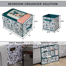 Load image into Gallery viewer, Comfort Spaces 14 Piece Bed in A Bag Comforter Set Include Sheets with 2 Side Pockets - All Season Cozy Bedding and Bedroom Organizer, College Dorm Room Essentials, Twin/Twin XL, Henry, Teal BTC