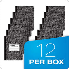 Load image into Gallery viewer, Oxford Composition Note books, College Ruled Paper, 9-3/4" x 7-1/2", Black Marble Covers, 100 Sheets, 12 per Pack (63796) BTC