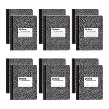 Load image into Gallery viewer, Oxford Composition Note books, College Ruled Paper, 9-3/4" x 7-1/2", Black Marble Covers, 100 Sheets, 12 per Pack (63796) BTC