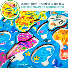 Load image into Gallery viewer, Wooden Puzzles for Kids Ages 3-5 by QUOKKA – 3 Educational Wood Toys for Kids 4-8 Year Old – Learning United States Game for 6-8-10 yo – Gift World, Space and USA Maps for Boys and Girls Puz