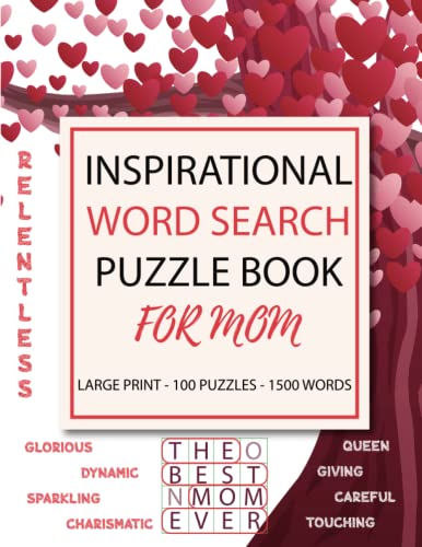 Inspirational Word Search Puzzle Book for Mom Large Print: a Mother's Day Gift Filled With Motivational, Positive, Uplifting Words BKS