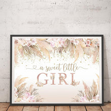 Load image into Gallery viewer, DVWIVGY 5D Diamond Painting Kits Hello Baby Pink Flowers A Sweet Little Girl is on The Way Full Drill Round Diamond Art for Home Wall Decor 12x16inch
