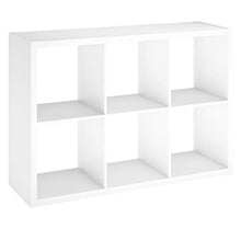 Load image into Gallery viewer, ClosetMaid 6 Cube Storage Shelf Organizer Bookshelf with Open Back, Vertical or Horizontal, Easy Assembly, Wood, White Finish BTC
