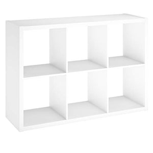 ClosetMaid 6 Cube Storage Shelf Organizer Bookshelf with Open Back, Vertical or Horizontal, Easy Assembly, Wood, White Finish BTC