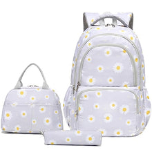 Load image into Gallery viewer, Sunborls Backpack for Girls Teen Girls Bookbag Lightweight High-Capacity School Gifts for Girls Lovely Small Daisy Flower 3pcs(GREY) BTS
