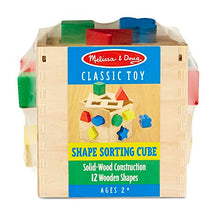 Load image into Gallery viewer, Melissa &amp; Doug Shape Sorting Cube - Classic Wooden Toy With 12 Shapes - Kids Shape Sorter Toys For Toddlers Ages 2+ Puz
