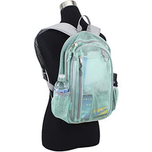 Load image into Gallery viewer, Eastsport Active Mesh Backpack See Through Semi Transparent with Adjustable Straps for Work, Travel, Security, Swimming and Beach - Blue Mint/Grey BTS
