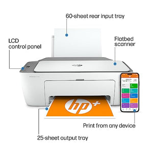 HP DeskJet 2755e Wireless Color All-in-One Printer with bonus 6 months Instant Ink (26K67A), white BTC