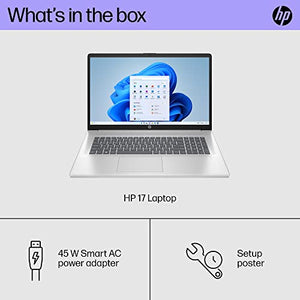 HP 17 inch Laptop, HD+ Display, 12th Generation Intel Core i5-1235U, 8 GB RAM, 512 GB SSD, Intel Iris Xe Graphics, Windows 11 Home, 17-cn2099nr (2023)