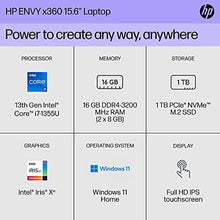 Load image into Gallery viewer, HP Envy x360 15 inch Laptop, FHD Display, Intel Core i7-1355U, 16 GB RAM, 1 TB SSD, Intel Iris Xe Graphics, Windows 11 Home, 15-ew1199nr (2023),Silver

