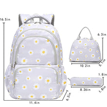 Load image into Gallery viewer, Sunborls Backpack for Girls Teen Girls Bookbag Lightweight High-Capacity School Gifts for Girls Lovely Small Daisy Flower 3pcs(GREY) BTS
