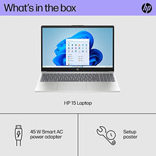 Load image into Gallery viewer, HP 15.6 inch Laptop PC, Processor: 13th Generation Intel® Core™ i7, Graphics: Intel® Iris® Xe Graphicsc, 16 GB DDR4-3200 MHz RAM, 512GB SSD (Silver, 15-fd0099nr)
