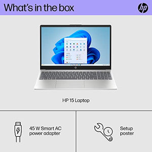 HP 15.6 inch Laptop PC, Processor: 13th Generation Intel® Core™ i7, Graphics: Intel® Iris® Xe Graphicsc, 16 GB DDR4-3200 MHz RAM, 512GB SSD (Silver, 15-fd0099nr)