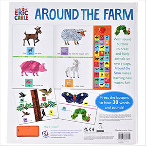 World of Eric Carle, Around the Farm 30-Button Animal Sound Book - Great for First Words - PI Kids BKS