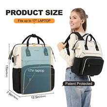 Load image into Gallery viewer, LOVEVOOK Laptop Backpack for Women Fashion Business Computer Backpacks Travel Bags Purse Doctor Nurse Work Backpack with USB Port, Fits 15.6-Inch Laptop Beige-Black BTC
