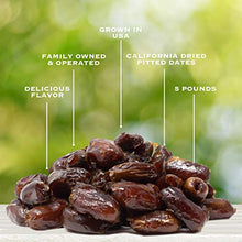 Load image into Gallery viewer, Traina Home Grown California Dried Pitted Dates - Healthy, No Added Sugar, Non GMO, Kosher Certified, Vegan, Value Size (5 lbs) FDS
