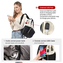 Load image into Gallery viewer, LOVEVOOK Laptop Backpack for Women Fashion Business Computer Backpacks Travel Bags Purse Doctor Nurse Work Backpack with USB Port, Fits 15.6-Inch Laptop Beige-Black BTC
