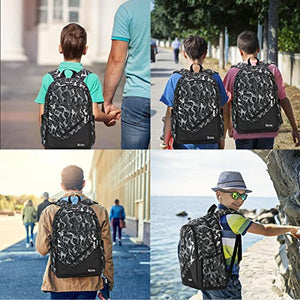 bunie School Backpack for Boys Large Bookbag Boys Backpacks Elementary Middle High School Bags Kids Cool Back Pack Children 7 8 9 10 11 12 13 14 15 16 Years Old (Black) BTS