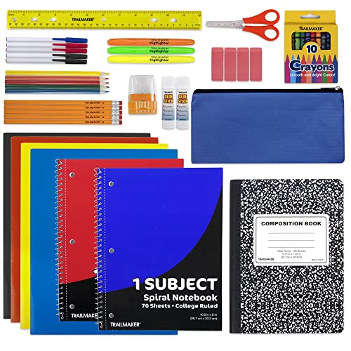 45 Piece School Supply Kit Grades K-12 - School Essentials  