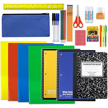 Load image into Gallery viewer, 45 Piece School Supply Kit Grades K-12 - School Essentials Includes Folders Notebooks Pencils Pens and Much More! BTS
