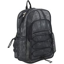 Load image into Gallery viewer, Eastsport XL Semi-Transparent Mesh Backpack with Comfort Padded Straps and Adjustable Bungee for Work, Sports, Beach, College and Security - Grey w/Army Camo BTS
