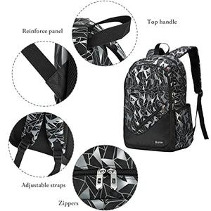 bunie School Backpack for Boys Large Bookbag Boys Backpacks Elementary Middle High School Bags Kids Cool Back Pack Children 7 8 9 10 11 12 13 14 15 16 Years Old (Black) BTS