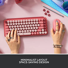 Load image into Gallery viewer, Logitech POP Mechanical Wireless Keyboard with Customizable Emoji Keys, Durable Compact Design, Bluetooth or USB Connectivity, Multi-Device, OS Compatible - Heartbreaker Rose BTC
