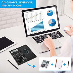 IPepul Scientific Calculators for Students, 10-Digit Large Screen，Math Calculator with Notepad for Middle High School& College（Black）BTS