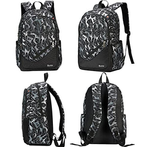 bunie School Backpack for Boys Large Bookbag Boys Backpacks Elementary Middle High School Bags Kids Cool Back Pack Children 7 8 9 10 11 12 13 14 15 16 Years Old (Black) BTS