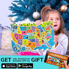 Load image into Gallery viewer, Wooden Puzzles for Kids Ages 3-5 by QUOKKA – 3 Educational Wood Toys for Kids 4-8 Year Old – Learning United States Game for 6-8-10 yo – Gift World, Space and USA Maps for Boys and Girls Puz
