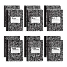 Load image into Gallery viewer, Oxford Composition Note books, College Ruled Paper, 9-3/4&quot; x 7-1/2&quot;, Black Marble Covers, 100 Sheets, 12 per Pack (63796) BTC
