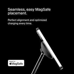 Belkin MagSafe 3-in-1 Wireless Charging Stand - 2ND GEN w/ 33% Faster Wireless Charging for Apple Watch - iPhone 14, 13 & 12 series & AirPods - MagSafe Charging Station For Multiple Devices - Black BTC